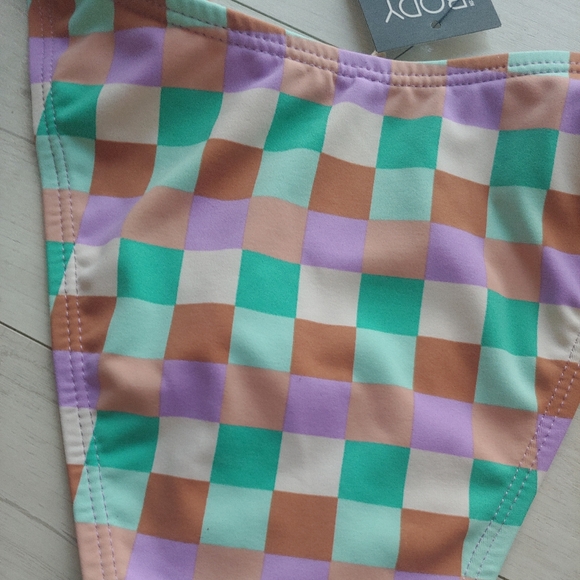 Cotton On BODY NEW Tie Side Check Brazilian Bikini Bottoms - Picture 7 of 13